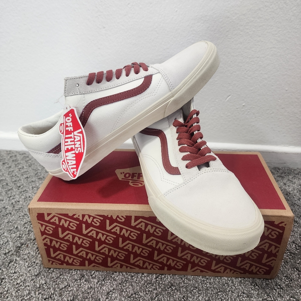 Vans shoes, Old Skool Vintage Pop Marshmallow Turtledove. Men's 10 leather